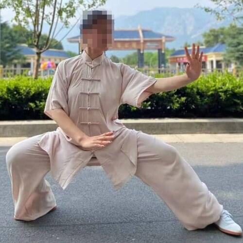 Unisex 6color pure cotton kids&Adult short/long sleeve Tai Chi taiji uniforms wushu kung fu clothing martial arts suits