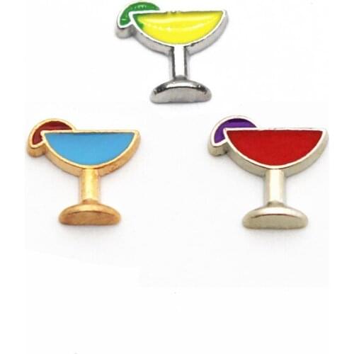 20Pcs/Lot Drinking Cup Alloy Floating Charms Hand-made DIY for Glass Lockets