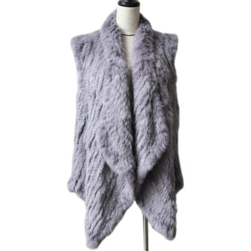 2020 New Quality New Fashion Real Knitted Rabbit Fur Vest, Real Fur Vest, Genuine Rabbit Fur Waistcoat Rabbit Fur Gilet Hot Sale