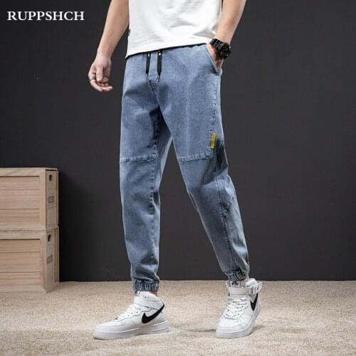 2021 New Men Sports Cargo Jeans Men Casual Harlan Loose Wide Leg High Quality Plus Size Jeans Men Oversize Pants M-8XL