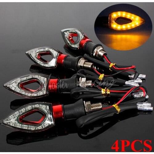 4x Universal Motorcycle LED Turn Signal Indicators Light Blinker Amber Flashing Lamp For Honda Yamaha Savage Motorbike Moto