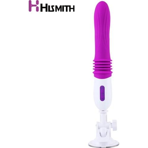 Hismith Automatic Vibrator with Sucktion 3 Kinds Thrusting 10 Speeds Vibration Dildo Hand Free Sex Machine Gun for Women