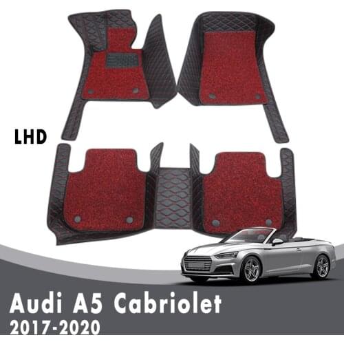 Car Floor Mats Luxury Double Layer Wire Loop For Audi A5 Cabriolet 2020 2019 2018 2017 Interior Accessories Custom Carpet