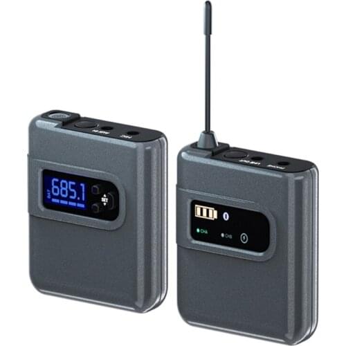 UHF Wireless Lavalier microphone System Transmission Handhold Headset Mic Built-in Mic Volume Adjustment Type-c Ports