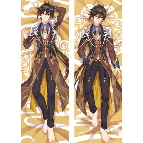 Game Genshin Impact Zhong Li Pillow Case Dakimakura Zhongli Cosplay Dakimakura Pillow Case Hugging Body Prop