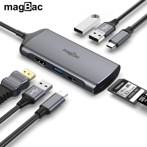 USB C Hub 4K HDMI Dual Monitor Laptop Docking Station PC Accessories For Macbook Pro Lenovo USB Type C 3.0 Hub 100W PD Charging