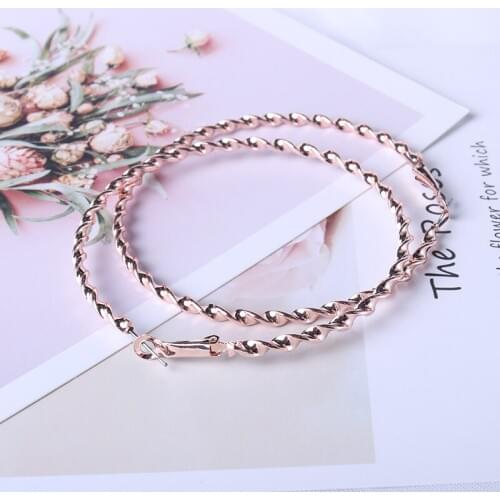 European And American Fashion Exaggerated Metal Earring Personality Joker Three-Color Spiral Earrings Jewelry