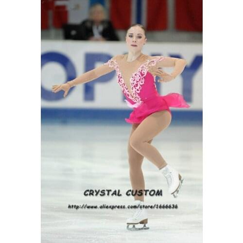 Custom Figure Skating Dress Children Graceful New Brand Girls Ice Skating Dress Competition DR4076