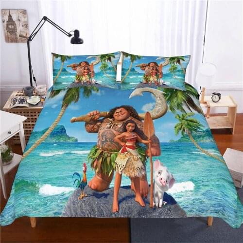Disney Moana Bedding Set Duvet Cover PillowCase Single Twin King Size Bedroom Decoration Cartoon boy Girls Children Bed Gifts