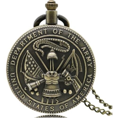 Hot Sale Vintage USA Military Army Quartz Pocket Watch Men Women Pendent Necklace with Chain Christmas Gift Reloj De Bolsillo