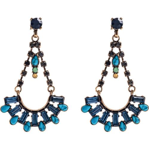 Fashion New Elegant Trend Style Exaggerated Long Link Beads Pendant Tassel Earrings for Women Girls Party Jewelry