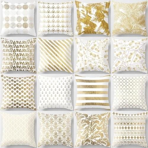 Fashion beauty geometric pattern pillow cases short velvet high quality square thick pillow case covers 45cmby45cm