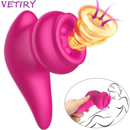 VETIRY Powerful Clit Sucker Vibrator Vibrating Nipple Sucking Blowjob Clitoris Stimulator Erotic Sex Toys for Women Masturbator