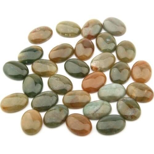 Natural Stone India Agates Cabochon Beads Flat Back Oval No Hole Loose Beads For jewelry making DIY Ring Necklace accessories