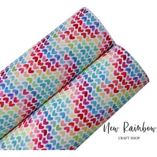 New Rainbow 30X22CM/A4 Multicolor Candy Hearts Faux Leatherette For Making Bows, Earrings, Accessories, DIY Crafts,Homedec
