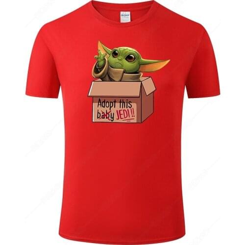 New Funny Baby Yoda T Shirt Men Women Cotton Short Sleeve Printed T-shirt Summer Style Cool Tee Casual Tops Brand Clothing J03