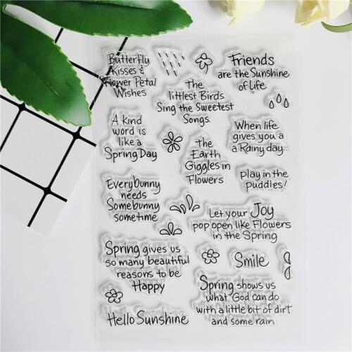 NEW Wishing Words Clear Stamps For DIY Scrapbooking/Craft Supplies Bullet Journal Background Rubber Stamp Sentiment Card Making