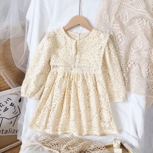 2020 Autumn Casual Solid Girls Dress Lace Kids Dresses For Girls High Quality Fashion Girl Clothes
