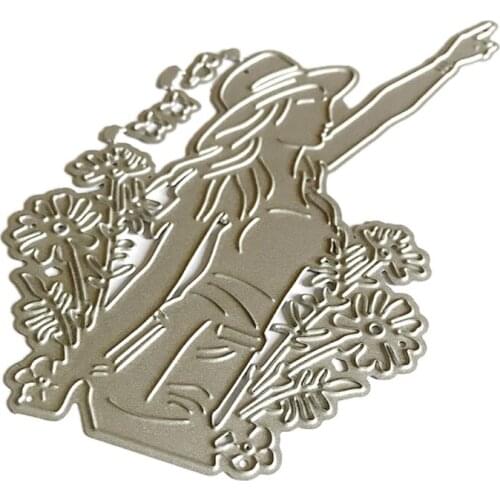 X4YE Daisy Girl View Carbon Steel Cutting Dies DIY Scrapbooking Photo Album Embossing