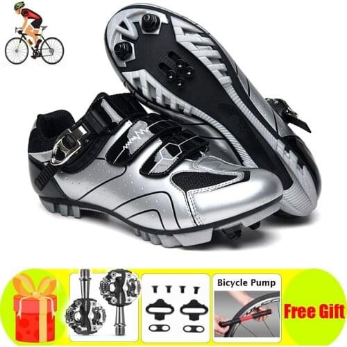 2021 Professional Bicycle Shoes Zapatilla Hombre Sapatilha Ciclismo MTB Mountain Bike Sliver Sneakers Women Outdoor Bicicleta
