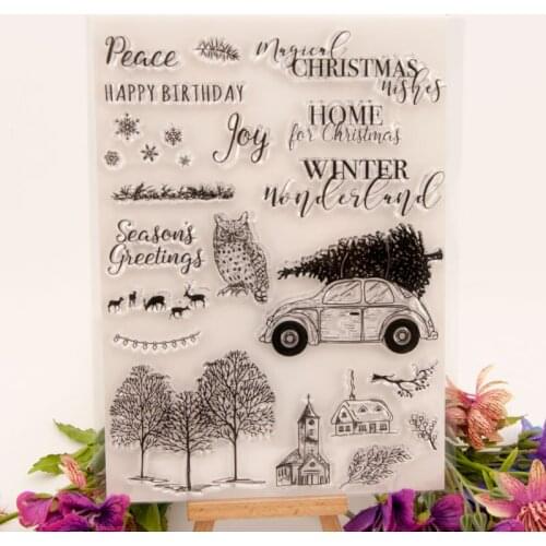 Christmas Tree Silicone Clear Stamp Seal DIY Scrapbook Embossing Album Decor Craft Art T1616 Christmas and Winter