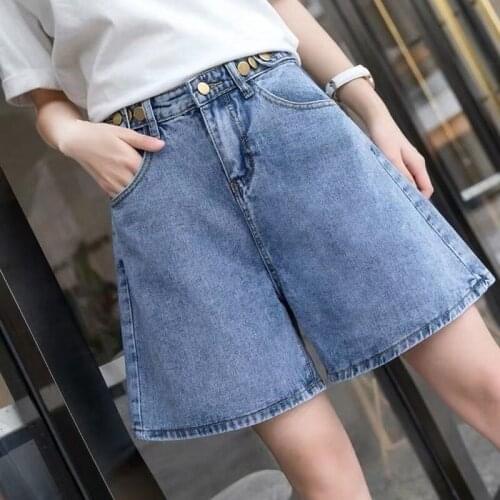 High Waist Lose Cyclist Denim Bermuda Shorts Jeans Summer Straight Casual Fashion Women Denim Shorts Zipper 2021 Plus Size 5XL