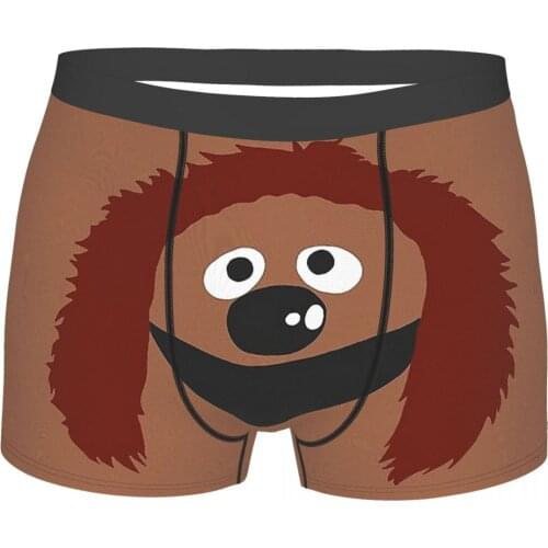 Sesame Street 80s Childrens TV Series Rowlf The Dog Underpants Breathbale Panties Man Underwear Print Shorts Boxer Briefs