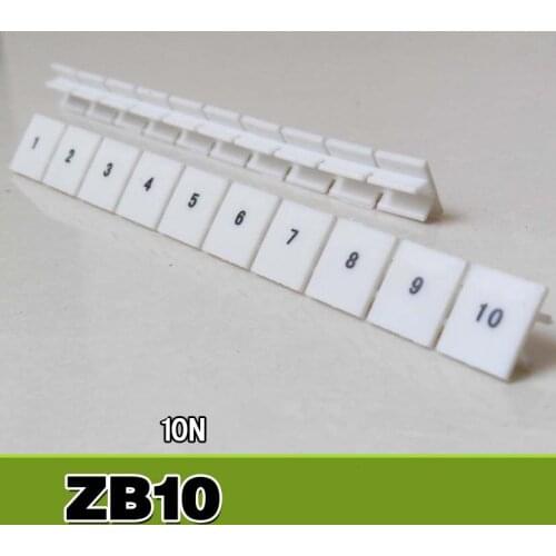 UK10N Din Rail Terminal Blocks Maker Strips with Numbers Printed ZB10