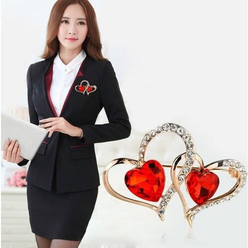 High Quality Heart Shape Brooches Love&Flower Rhinestones Brooches Girls Women Brooch Corsage Wholesale