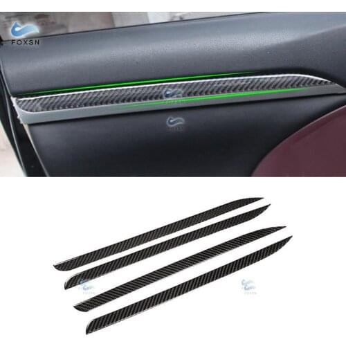 For Toyota Highlander 2015 2016 2017 2018 Car Carbon Fiber Interior Door Window Panel Cover Sliver Protective Trim