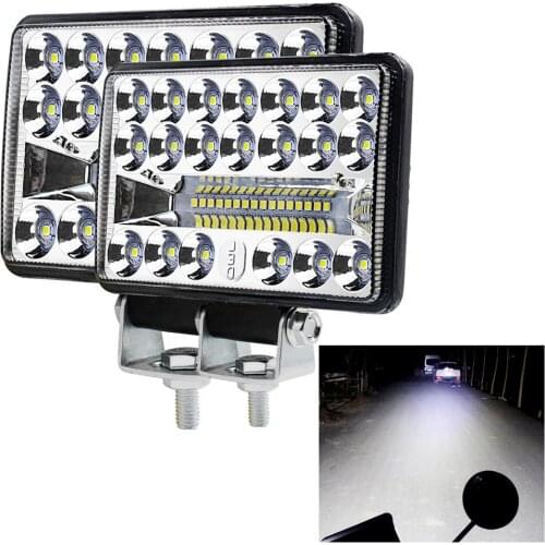 1 Pair 12-80v Square 4 Inch 20 Lamp Beads Led Retrofit External Headlights Car Light Led Spotlight