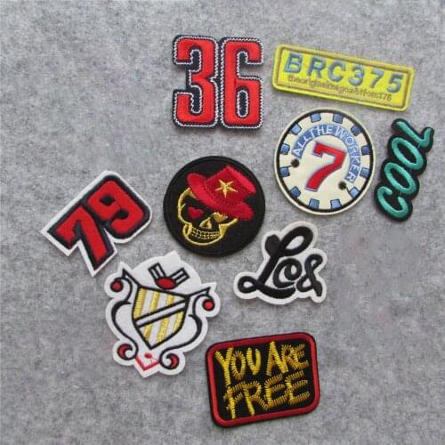 1pcs sell fashion logo patch hot melt adhesive applique embroidery patch DIY clothing accessory patches stripes C660-C682