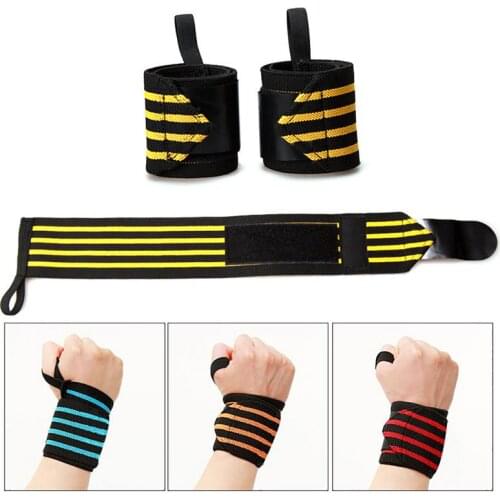 1 pc New Sport Cotton Elastic Bandage Hand Sport Wristband Gym Support Wrist Brace Fitness Tennis Polsini Sweat Band Munhequeira