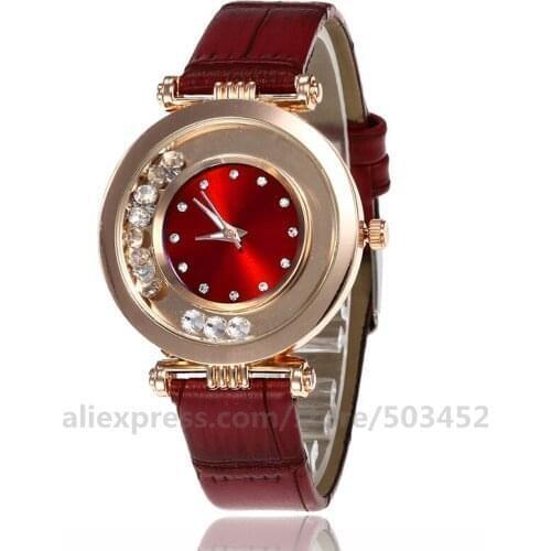 100pcs/lot No logo product fashion shapely dial unique watch diamond leather wrist watch China quartz watch