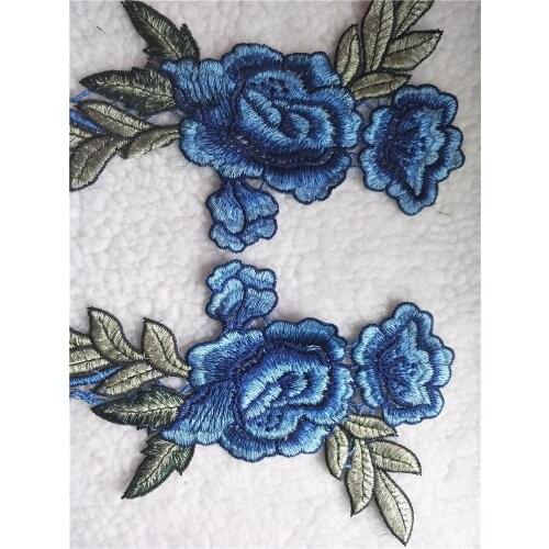 15pcs/lot Rose Flower Embroidery Patches Sticker for Clothes Parches Para La Ropa Applique Embroidery Flower Patches