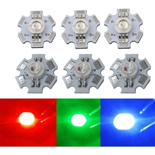 3W RGB Red Green Blue Color High Power LED Light 4pin 6 pin 20mm star base for DIY