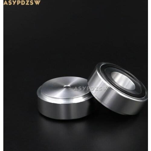 4PCS Aluminum 44*17 Audio amplifier speaker feet computer machine mats -B style Silver