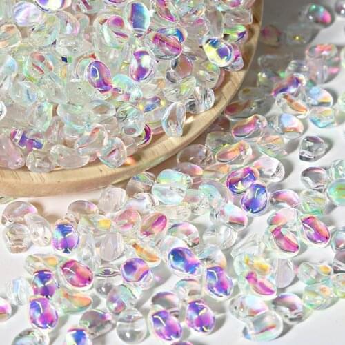 50pcs 6mm x 8mm Teardrop Shape Crystal Glass Loose Crafts Beads lot Top Drilled Pendants for Earring Jewelry Making DIY Crafts