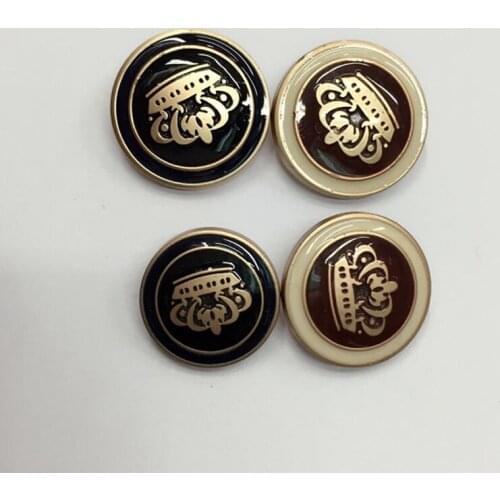 50pcs high grade classic ladies' grament round shank metal buttons for clothes sewing crown buttons for clothing 18-22mm