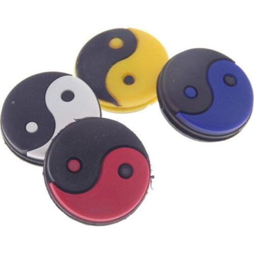 6Pcs/Lot Tai Chi Shape Tennis Racket Vibration Dampener Silicone Rubber Shock Absorber Tennis Racket Damper Racket Accessories