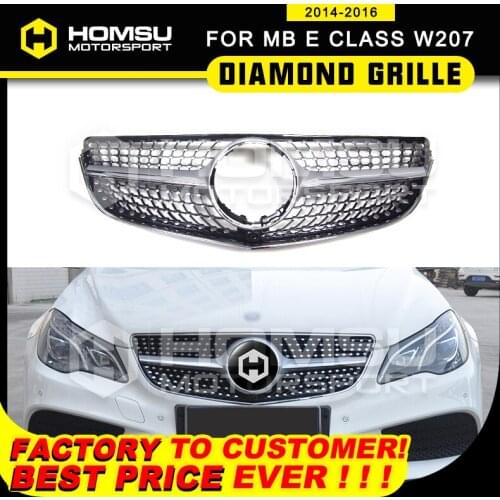 Diamond Grille front Grill for E Class W207 E coupe Sport front bumper ABS grill E200 E300acelfit 2014-16