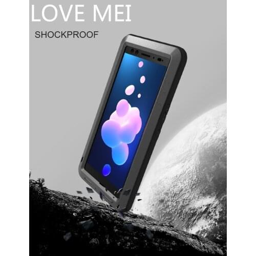 For HTC U12 Plus Cases Love Mei Anti-knocked Rugged Metal Aluminum Waterproof Case with Gorilla Glass Case Cover For HTC U12