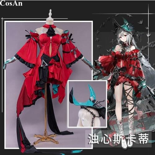 Hot Game Arknights Skadi Cosplay Costume 2nd Anniversary Red Formal Dress Female Activity Party Role Play Clothing S-L New Style