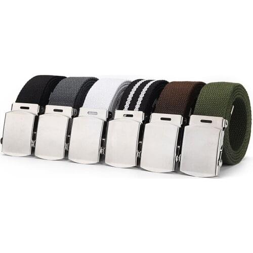 Military buckle canvas belt Korean version woven military tactical belt youth student Jeans Belt mens and womens belt