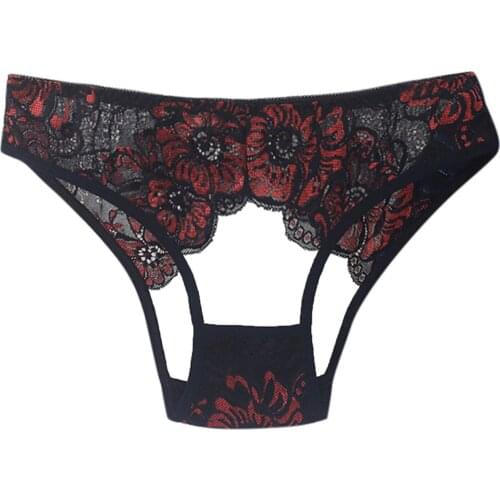Lace Embroidery Underpants Women Sexy Underwear Perspective Sensuality Buttocks Hollow Underpant panties briefs ropa mujer