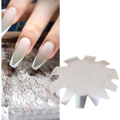 Multi-Sizes Easy French Edge Metal Trimmer Cutter Stencil Nail Template Tool New