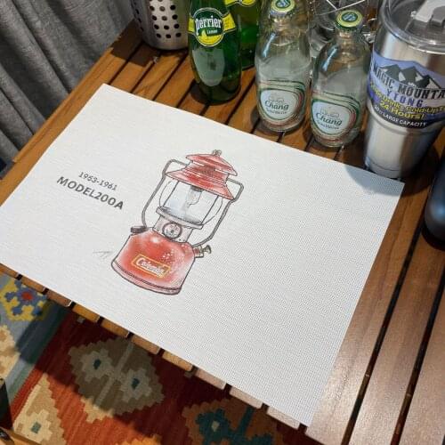 Snow peak washable coleman placemat camping pvc kerosene lamp pinic mat