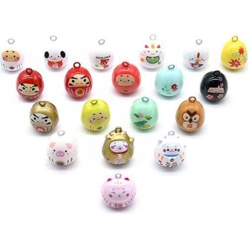 Many Styles 10x Cartoon Jingle Bells Charms Good Luck Close Twinkle Bell Necklace Pendant Accessories Jewelry Craft Findings