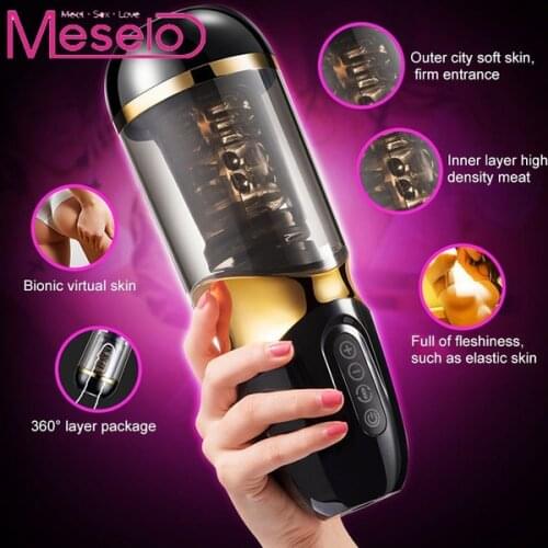 Male Masturbator Vibrator Sex Toy For Man Vagina Penis Dildo Cock Cover Stimulator Faked Pussy Smart Vibrating Sucking Cup -40