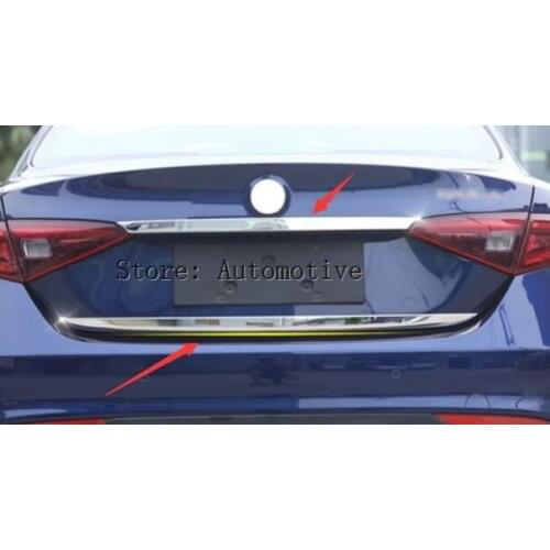 New! 304 Steel Polish Silver Rear Tail Door Lid Strips Trim For Alfa Romeo Giulia 2017 Car Accessories 2pcs
